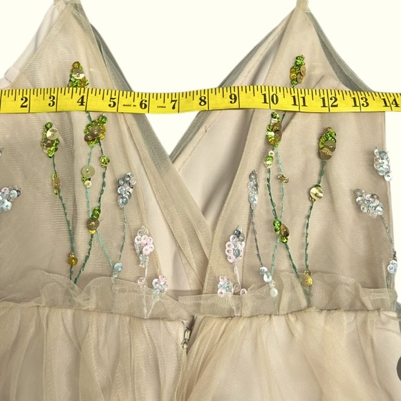 Wedding Dress Wmns Maxi Boho Fairy-core Custom Embroidered Sequined Silk Tulle - Picture 15 of 16